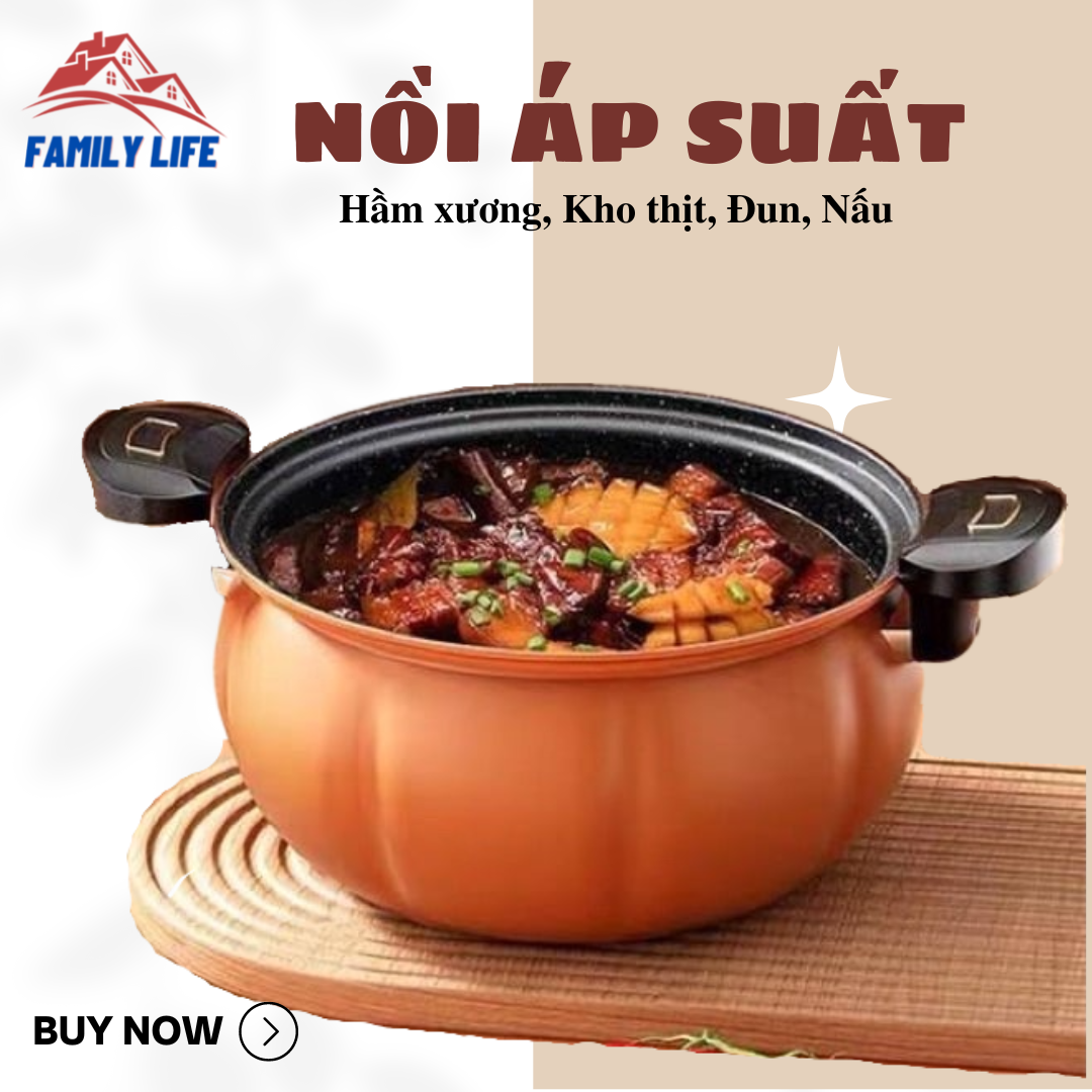 Nồi áp suất bí ngô đa năng 4in1 chống dính dung tích 8l có thể hầm nấu chiên xào tiện lợi dùng được cho mọi loại bếp-nồi áp suất nồi áp suất nấu bếp ga nồi áp suất bếp từ nồi xoong nồi nhà bếp noi