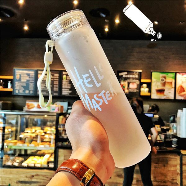 Bình nước thủy tinh Hello Master 480ml có dây xách