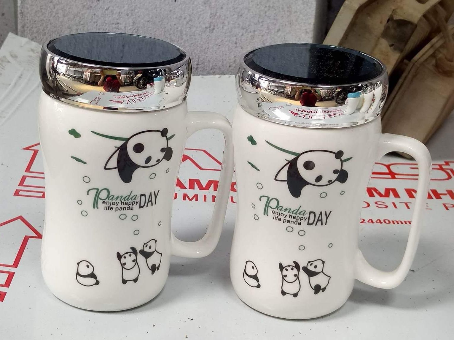 Combo 3 Ly sứ giữ nhiệt cao cấp nắp gương