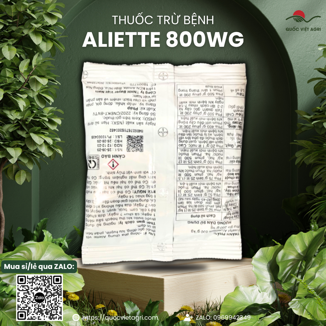 Thuốc trừ bệnh ALIETTE 800WG (gói 100g) - Fosetyl Aluminium 800g/kg Tác động lưu dẫn 2 chiều cho cây trồng phổ rộng
