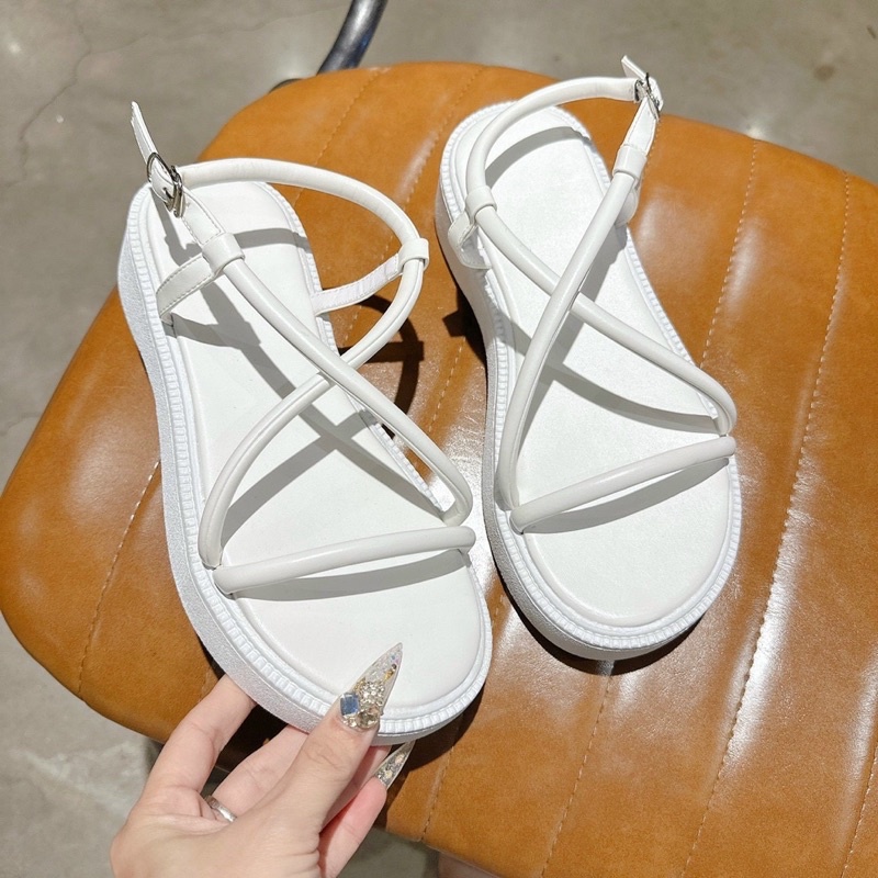 Sandal nữ giày xăng đan nữ quai chéo quai hậu mềm nhẹ đế cao 3 phân thời trang