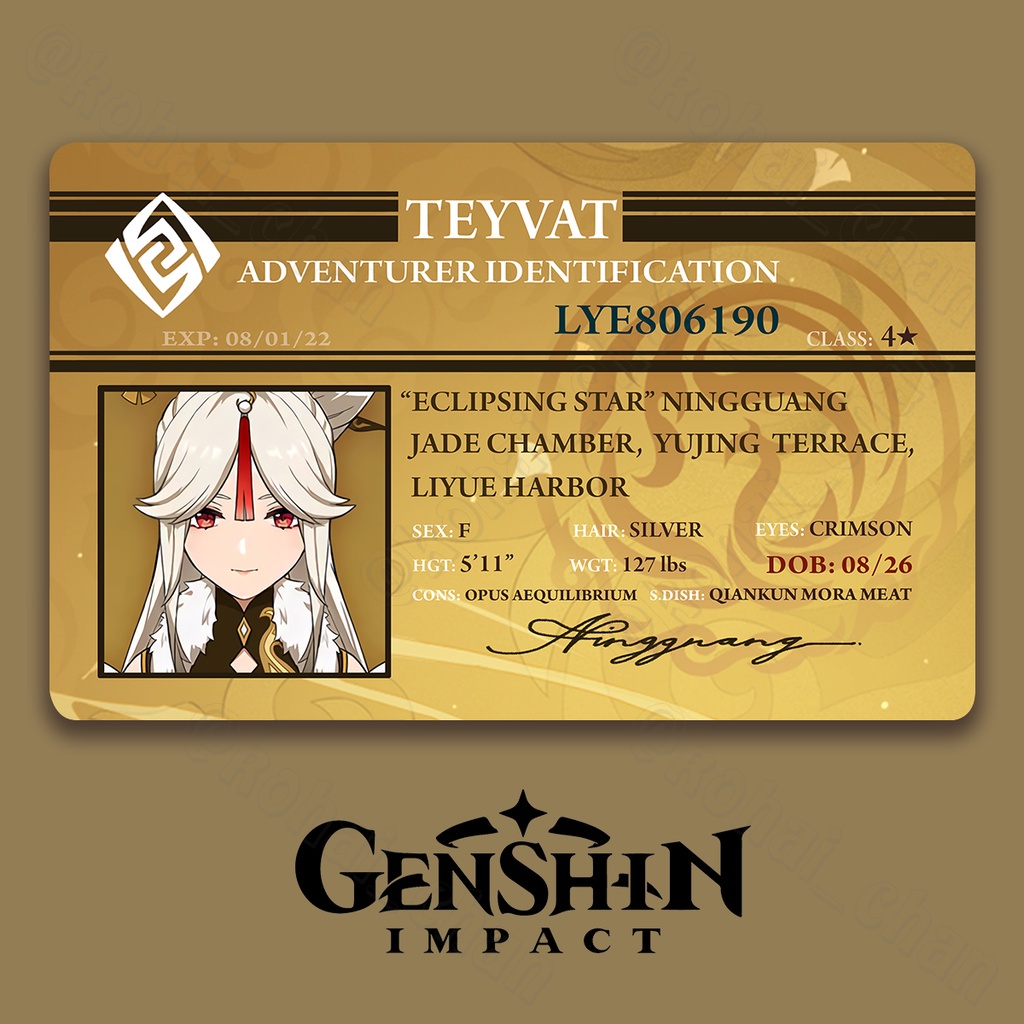 Thẻ card bo góc genshin impact id card -