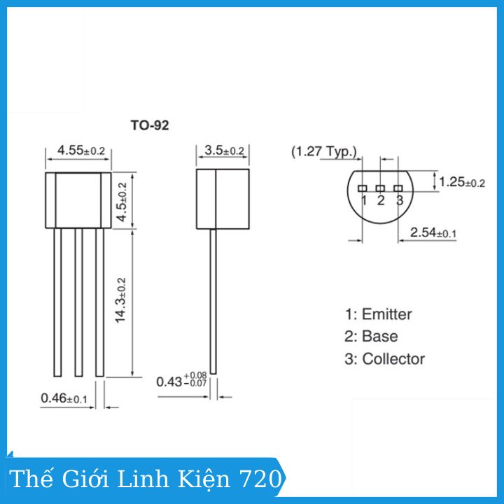 Bộ 10 C828 TO-92 transistor NPN điện áp 25V 0.1A