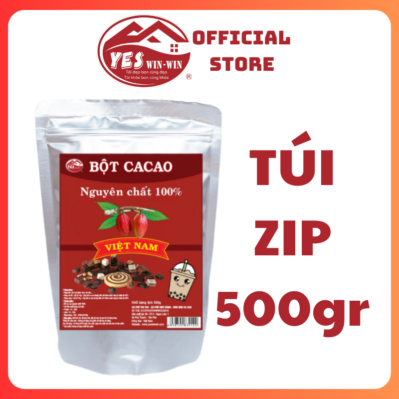 Bột cacao nguyên chất viêt nam - gói 500g - yeswinwin