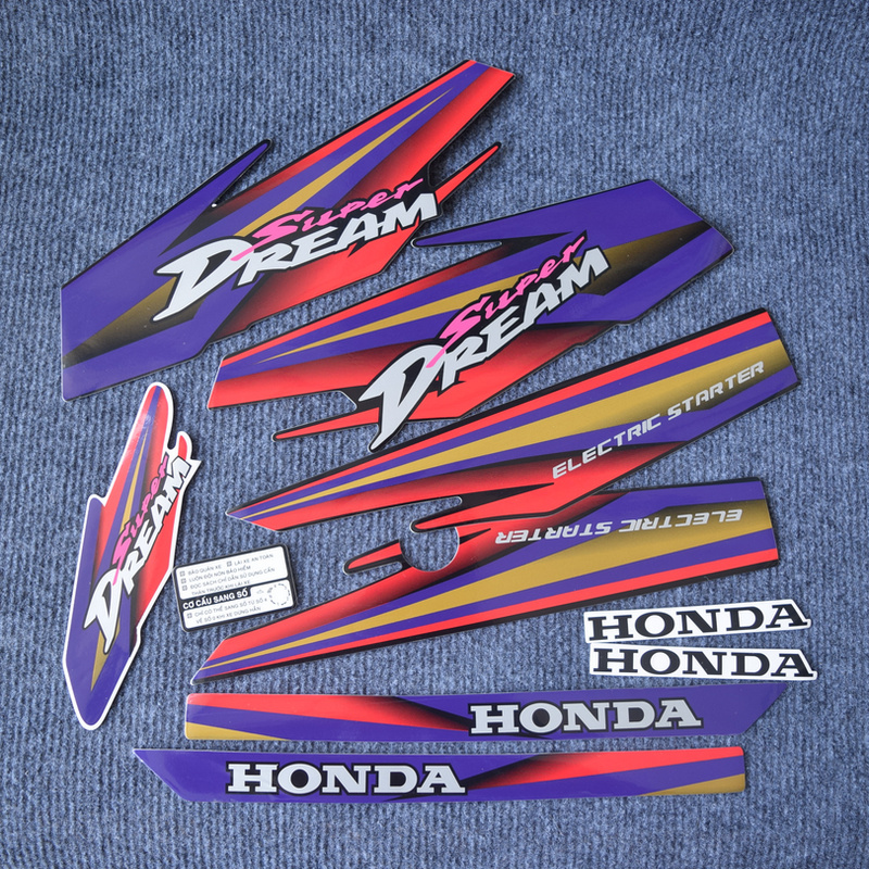 [CHUYÊN TEM DREAM] TEM DÁN XE SUPER DREAM 3 LỚP CAO CẤP (MÀU TÍM)