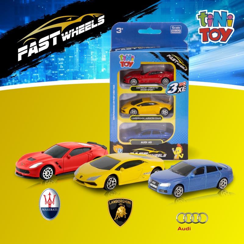Bộ đồ chơi 3 xe tốc độ FastWheels 3 Inch (Giao mẫu ngẫu nhiên)