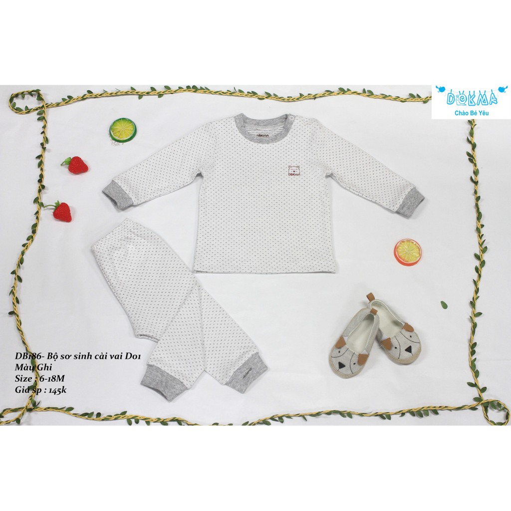 Bộ chấm bi dài tay nỉ Dokma (sz 6-18m) DB186