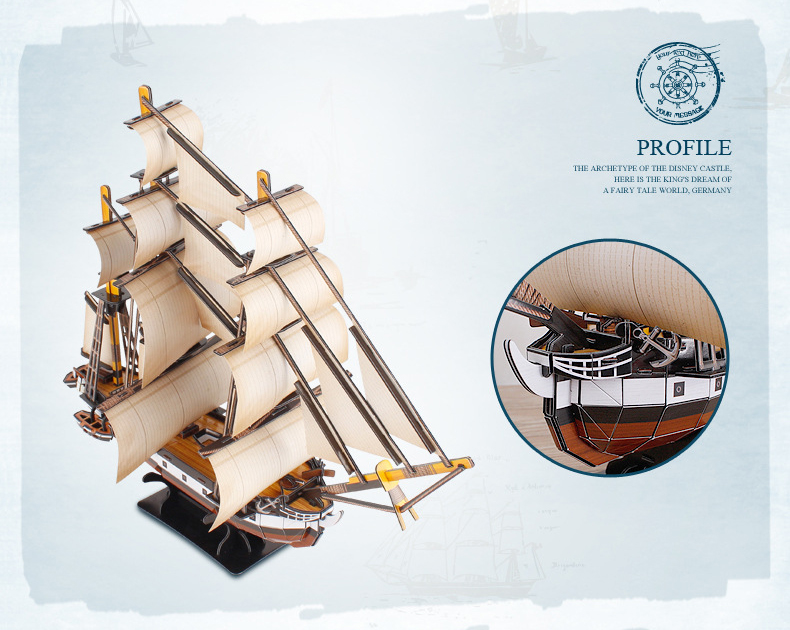 Mô hình giấy 3D CubicFun - HMS Beagle T4027h