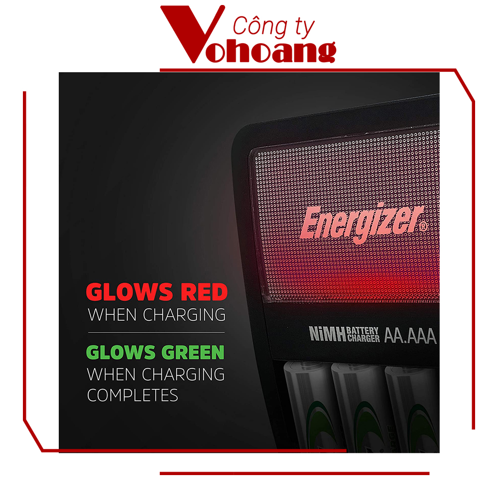 Bộ sạc pin AA/AAA Energizer recharge có đèn báo, tự động ngắt sạc Energizer Maxi