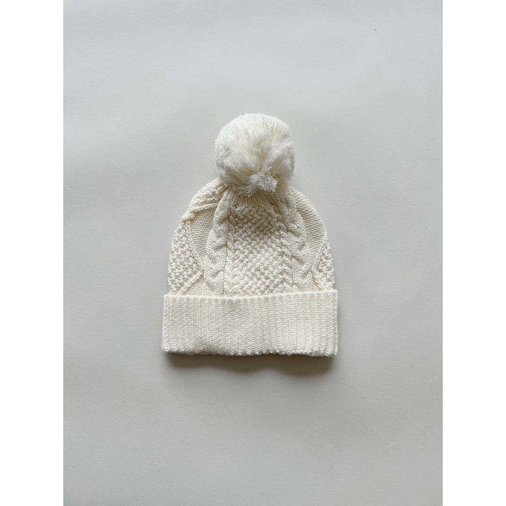 Mũ len vặn thừng quả bông Macro & Micro Cable Pompom Hat