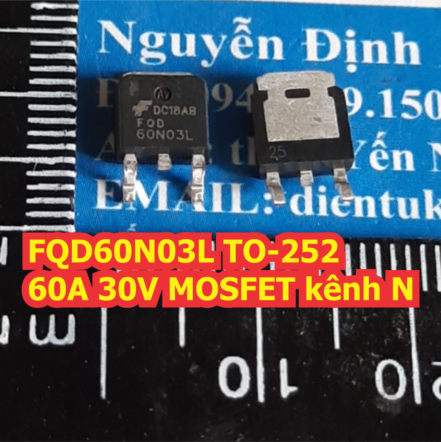 5 con FQD60N03L 60N03 60N03L SMD TO-252 60A 30V MOSFET kênh N N-CH kde6496