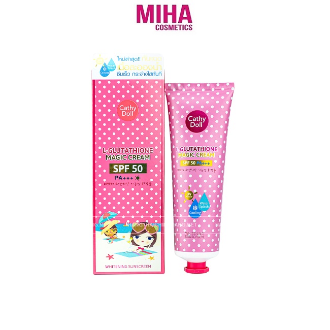 Kem chống nắng dưỡng trắng da cathy doll l-glutathione magic cream spf50/pa+++ 138ml thái lan