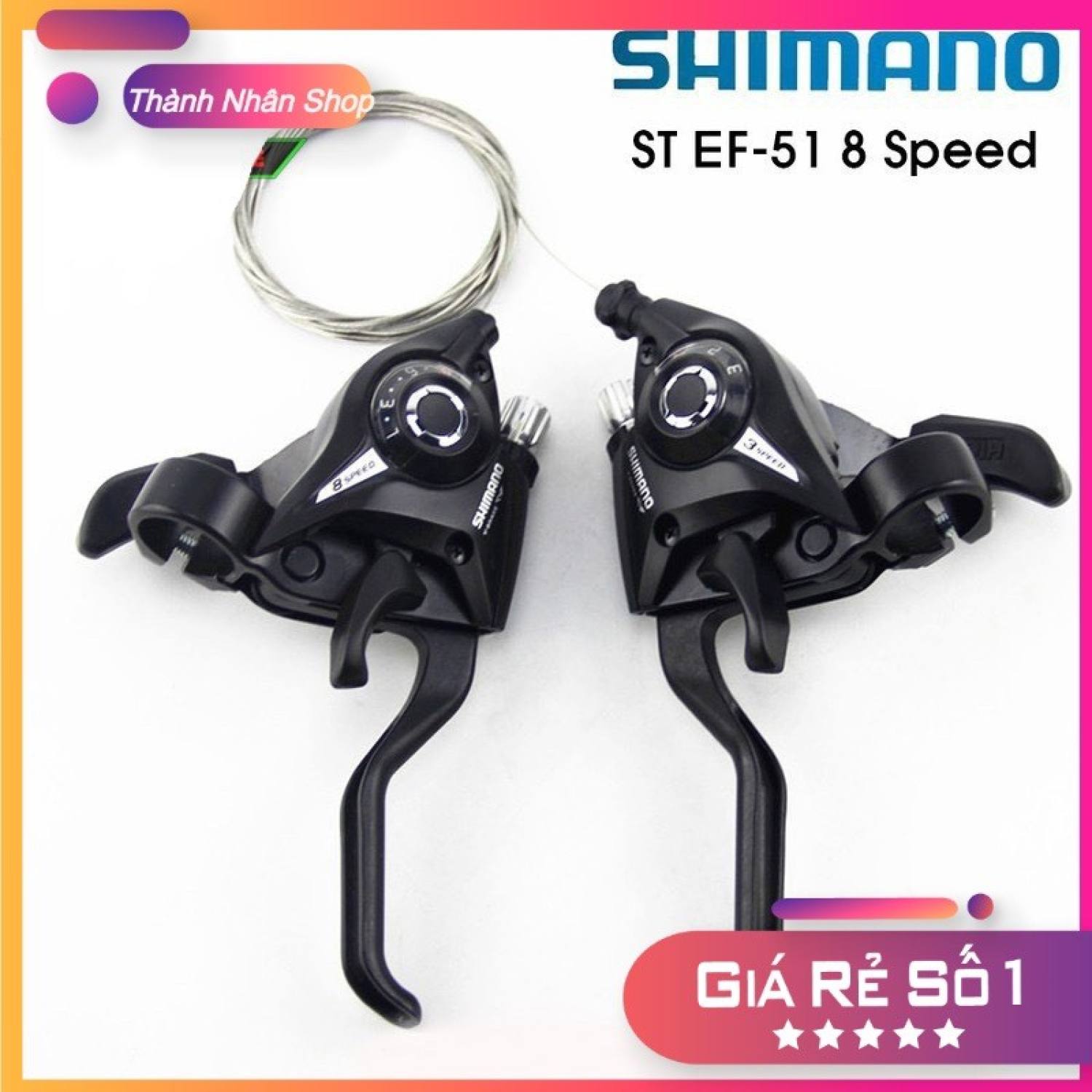 Tay đề bấm xả xe đạp thể thao 3x8 speed chính hãng shimano
