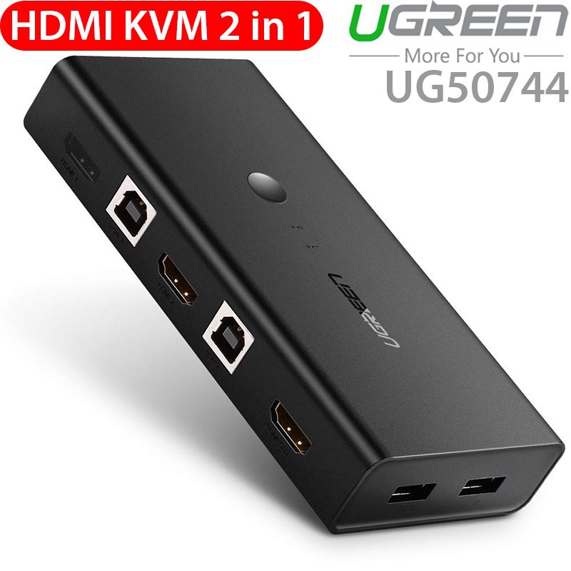 Bộ Chuyển KVM Switch Hdmi 2-1 Chính Hãng UGREEN 50744 (cho kèm 2dây usb)