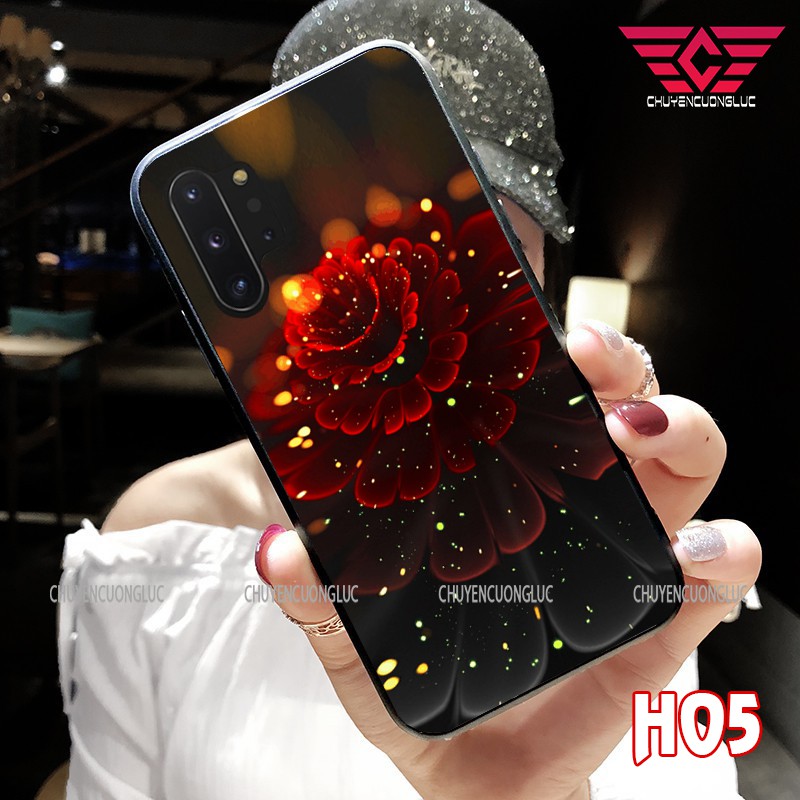 ỐP LƯNG SAMSUNG NOTE 10/ NOTE 10 PLUS/ NOTE 8/ NOTE 9 - HOA LÁ SANG TRỌNG BẰNG KÍNH