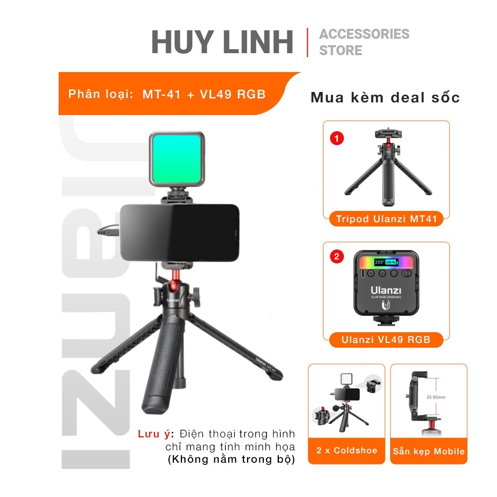 Chân máy Tripod xoay 360 độ Ulanzi MT-16 cho điện thoại, máy ảnh - Tặng kèm thêm nút chụp hình Bluetooth