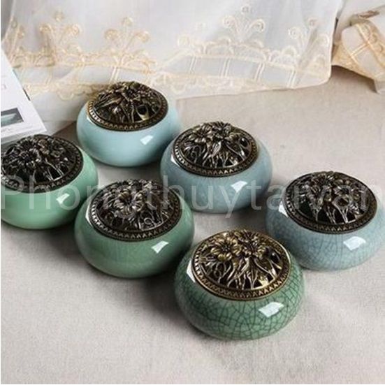 Lư xông bột /nụ Trầm gốm sứ cao cấp