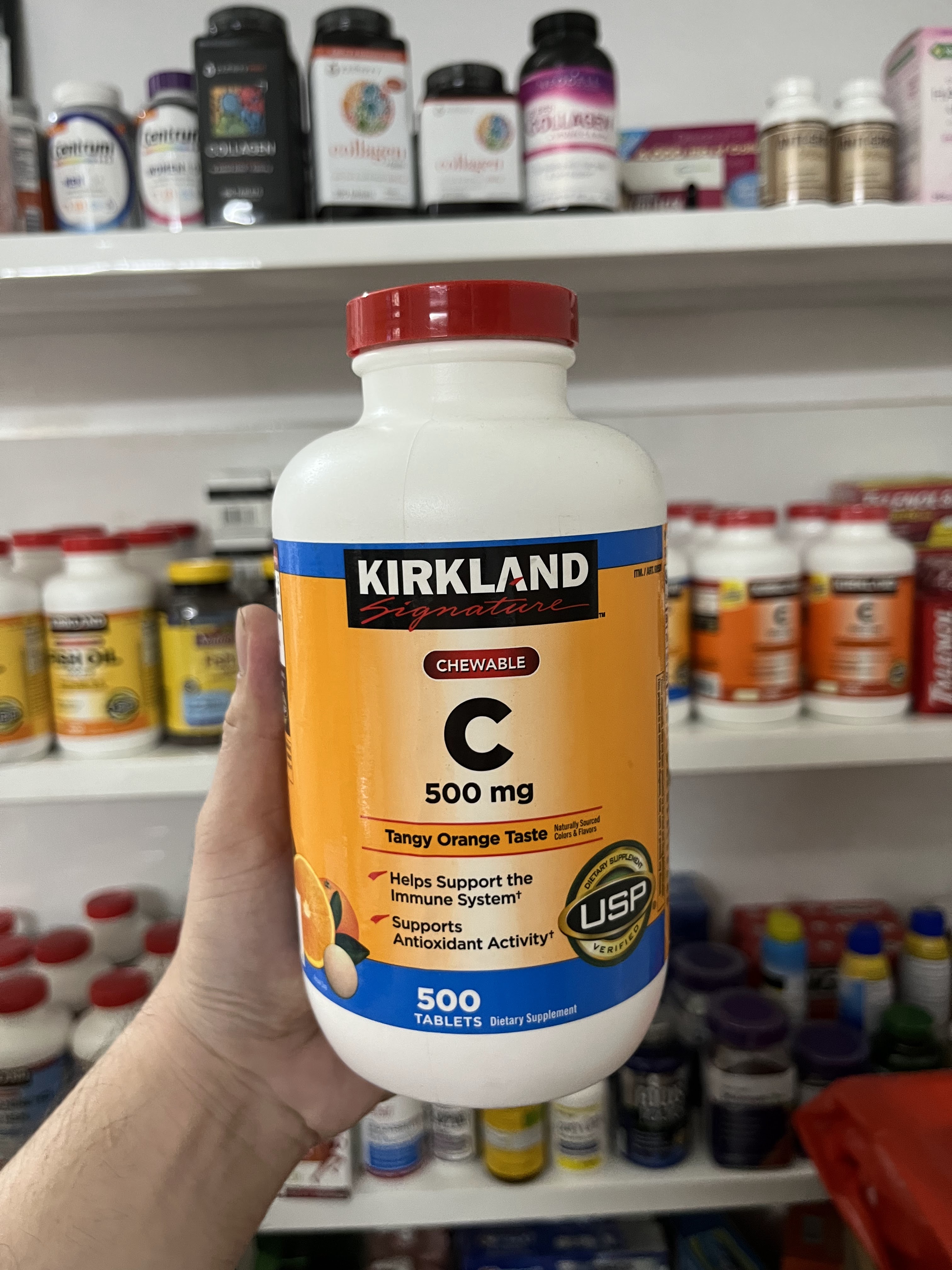 Viên ngậm vitamin C 500mg Kirkland 500 viên của Mỹ