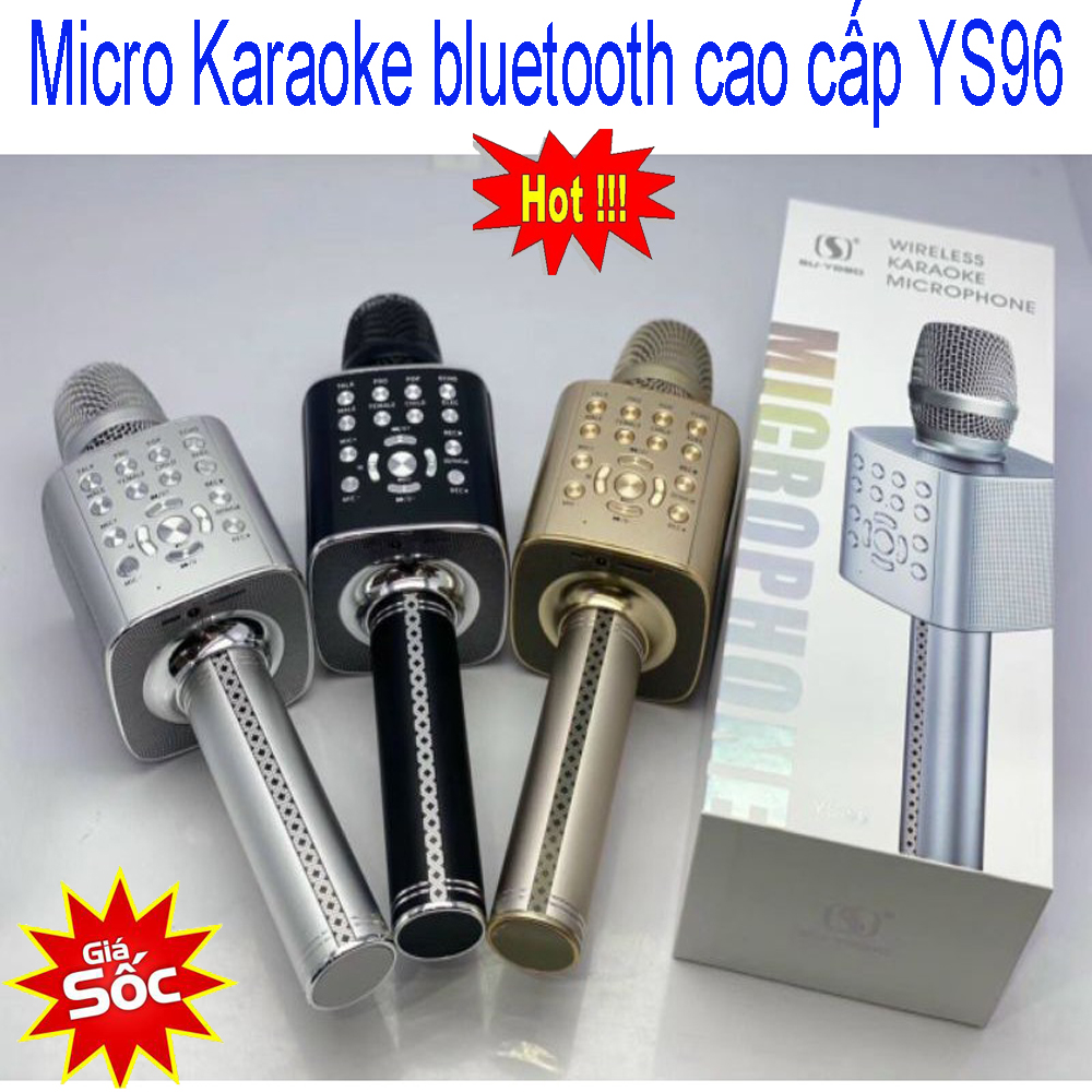 [HCM](PHIÊN BẢN 2021) TOP Mic Hát Karaoke Kèm Loa Bluetooth Chính Hãng Micro Karaoke Bluetooth Cao Cấp YS-96 Mic Karaoke Bluetooth Tích Hợp Thu Âm Live Stream Âm Vang Bass Trầm Ấm Lọc Âm Cực Chuẩn Chống Hú Rít Pin Cực Trâu