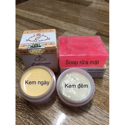 COMBO 10 Bộ Kem ngày đêm và soap collagen vit e plus
