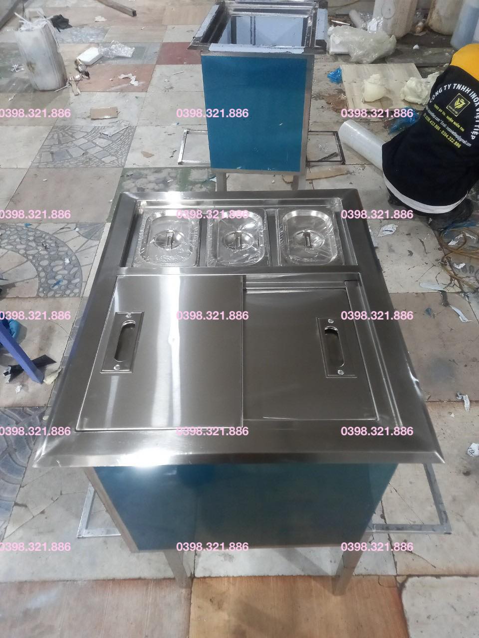 THÙNG ĐÁ 3 LỚP KÈM KHAY TOPPING