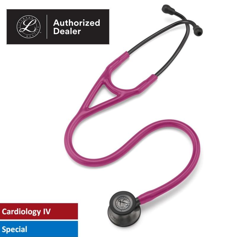 Ống nghe y tế 3M Littmann Cardiology IV, mặt nghe màu khói, dây nghe màu đỏ mâm xôi, 27 inch, 6178