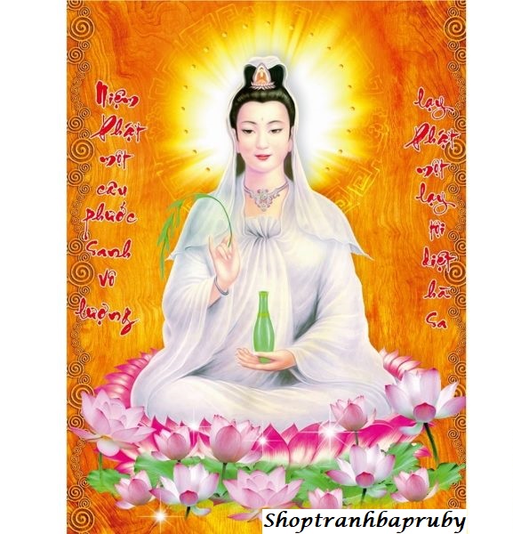 Tranh đính đá quan thế âm bồ tát kích thước nhỏ ✅75×57 cm -️ vs093