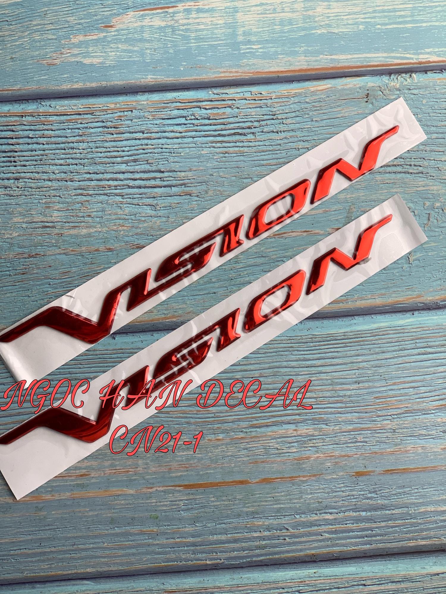 Cặp chữ crom vision 2012-15 màu đỏ -- ngọc hân decal