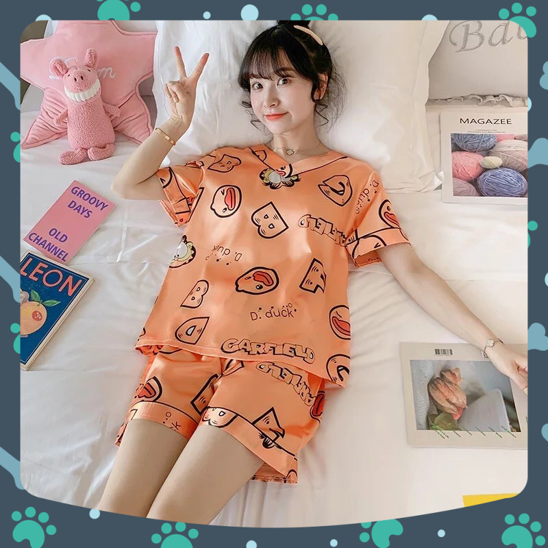 (3) [HCM] [BIGSIZE 3XL-5XL] [Ảnh thật] [M-5XL] [LỤA POLY] Đồ ngủ/mặc nhà lụa đùi cổ tim