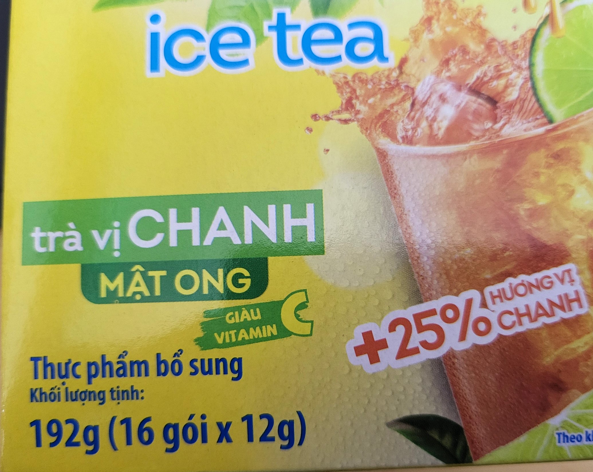 [Hộp 192g – 	CHANH] TRÀ HÒA TAN [VN] LIPTON Lemon Ice Tea