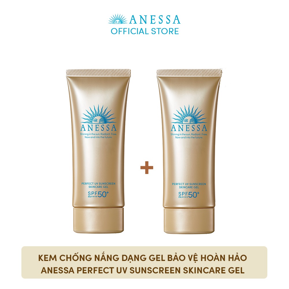 [Quà tặng] Combo 2 gel chống nắng dưỡng ẩm chuyên sâu bảo vệ hoàn hảo Anessa Perfect UV Sunscreen Skincare Gel - SPF50+ PA+++++ - 90g