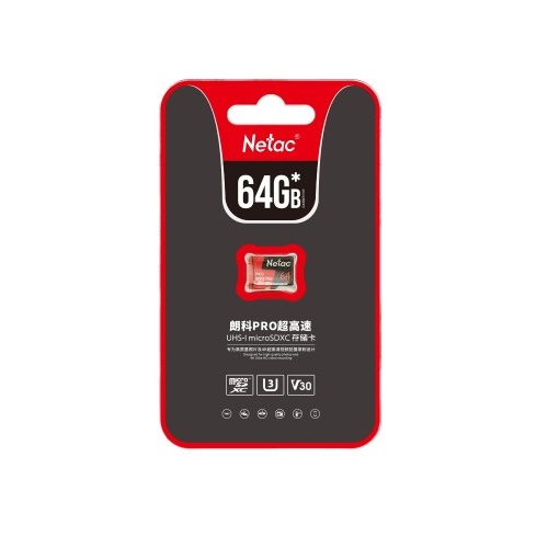 Thẻ nhớ MicroSDHC Netac Pro U3 4K V30 98MB/s - chuyên camera máy quay và điện thoại (Đỏ) - Nhất Tín Computer