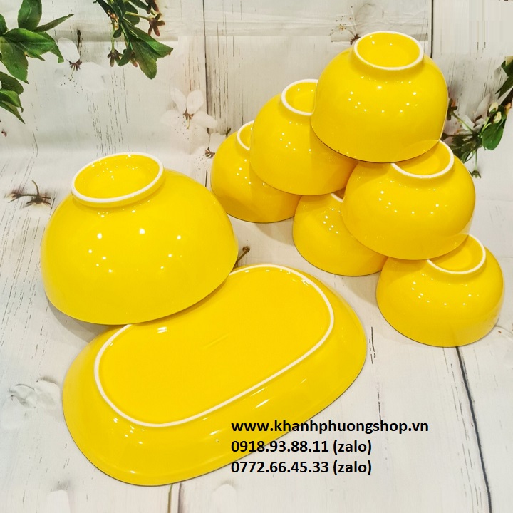 chén sứ vàng - chén sứ