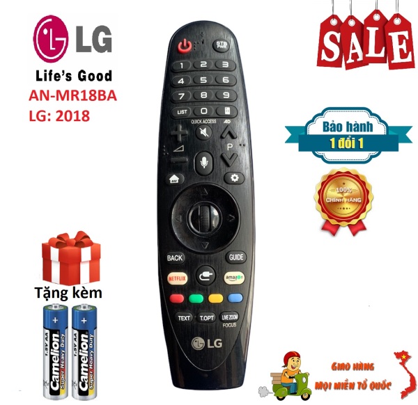 Bảng giá Điều khiển tivi LG giọng nói đời 2018 AN-MR18BA chính hãng [ Hàng mới 90-95%, BH đổi/trả, Tặng kèm pin ] Remote tivi LG