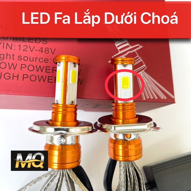 ĐÈN PHA LED CYT 2 TIM LED H4 (GIÁ 1 BÓNG)