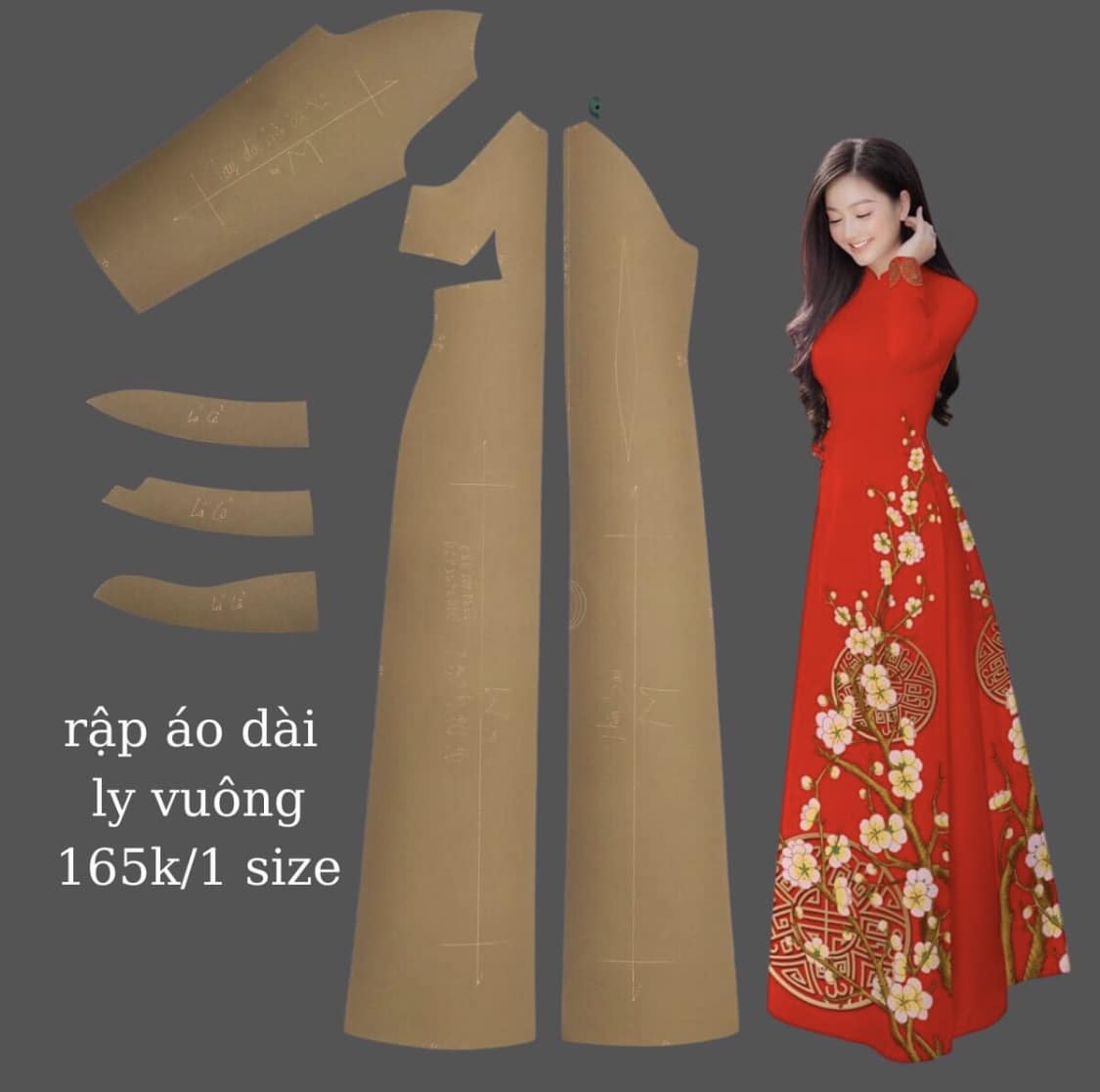 Rập áo dài ly vuông .Rập bìa sơ đồ