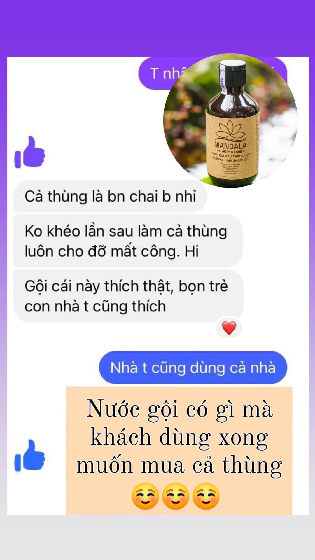 Nước Gội Thảo Dược Mandala Chăm Sóc Tóc, Mượt Tóc  Kích Thích Mọc Tóc Dày Bồng