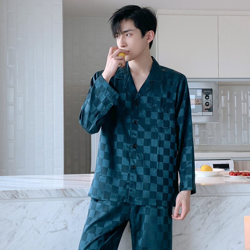 Đồ Ngủ Satin Lụa Dài Tay Cao Cấp 💫 Đồ Đôi Lụa Gấm Mặc Nhà Nam Nữ 💫 IVY614