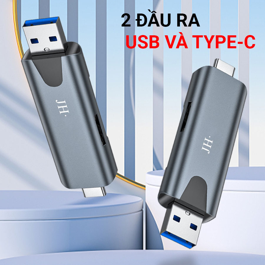 Đầu đọc thẻ nhớ SD Type-c kiêm chuyển đổi type-c sang usb đa năng