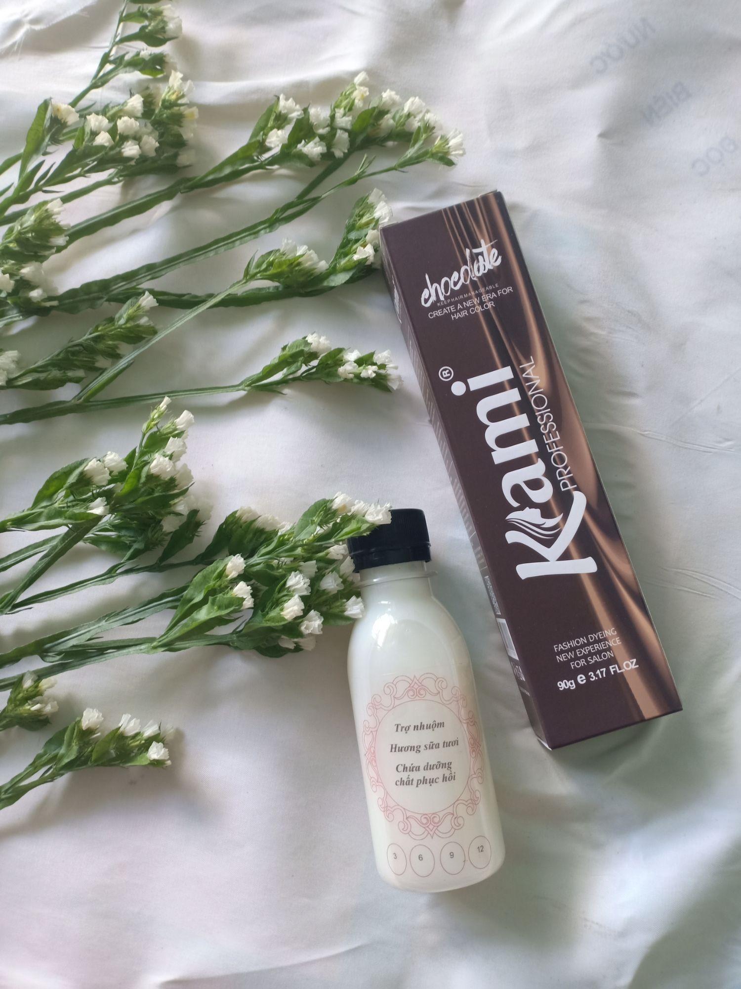 Thuốc nhuộm tóc màu Nâu Vàng (kèm oxi và găng tay)