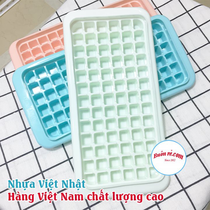 Khay đá 78 viên nhựa Việt Nhật 6977, vỉ đá vuông làm khuôn thạch rau câu, socola, chè khúc bạch, đồ ăn dặm cho bé