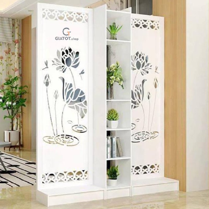 Bộ 2 vách ngăn liền 1 kệ hình sen trang trọng GTS334