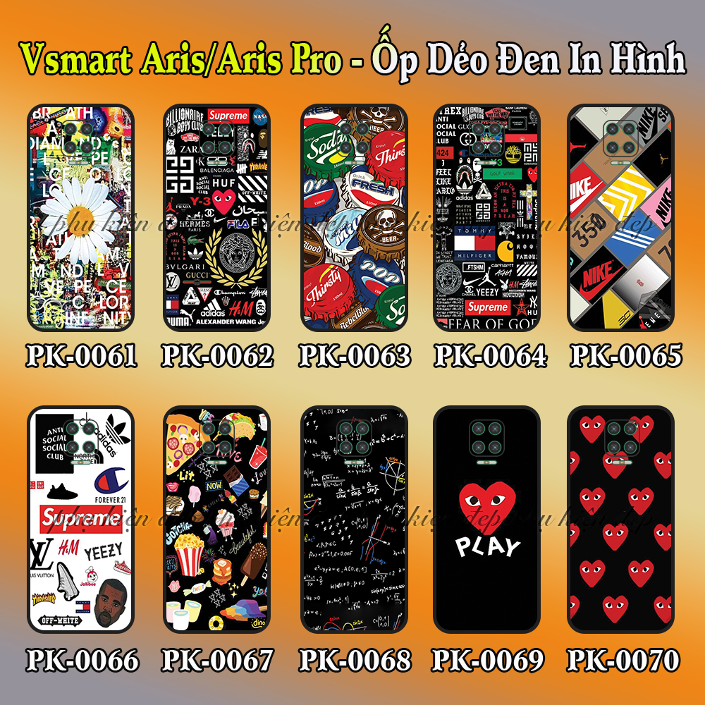 [HCM]Ốp lưng Vsmart Aris/ Aris Pro dẻo đen in hình nhiều mẫu