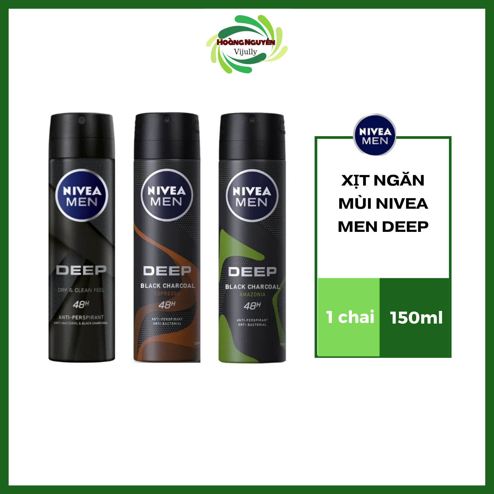 Xịt Ngăn Mùi NIVEA MEN Deep (150 ml)