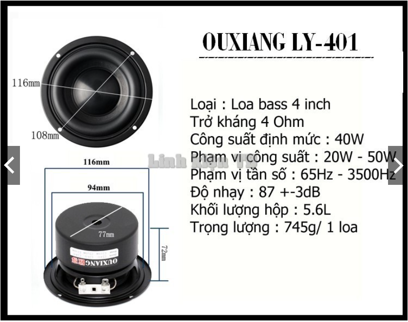 Speaker bass 4 inch