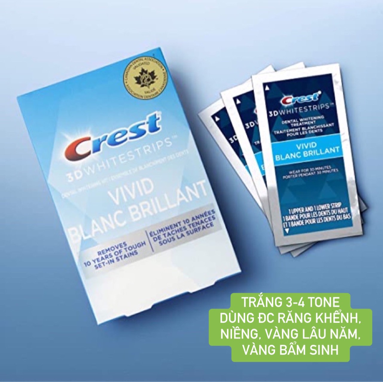 [GIẢM 5% ĐƠN 129K]Miếng dán trắng răng Crest