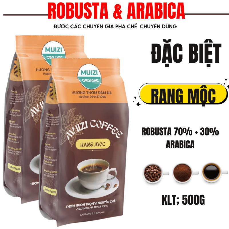 Cà hạt nguyên chất ROBUSTA Rang Mộc ROBUSTA 70% + 30% ARABICA Loại Đăc Biệt ( 1KG )