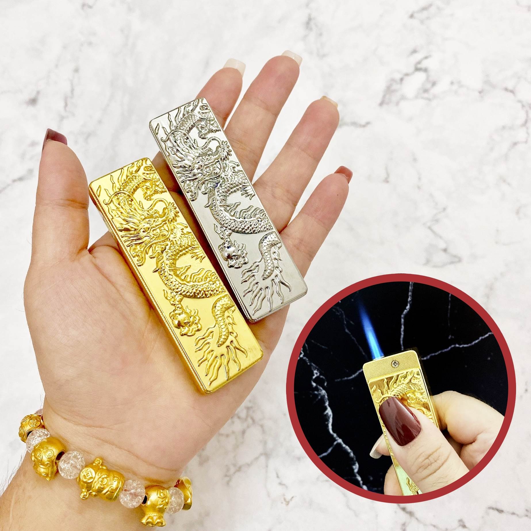 BẬT LỬA KHÈ - TRƯỢT HÌNH RỒNG (CÓ HỘP) - (XÀI GAS)