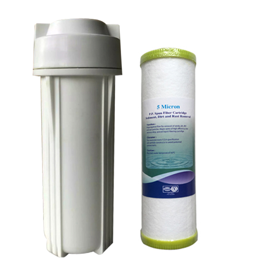 Cốc lọc zen ngoài 10in kèm lõi lọc thô (cốc trắng zen13+lõi PP5M)