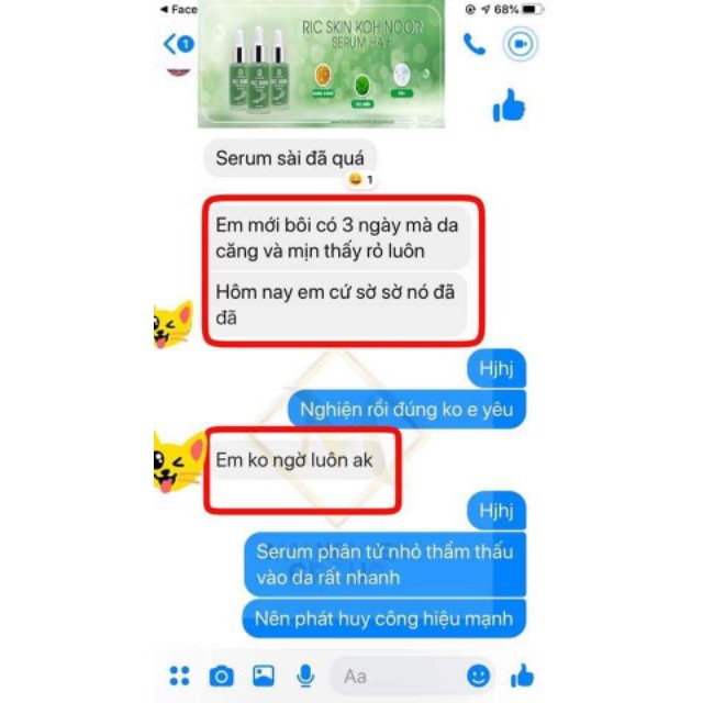 Ric Skin Serum Ha+ tem điện tử
